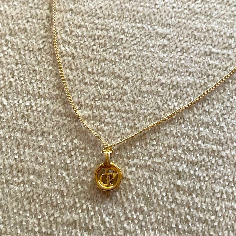 Christian Dior Gold Pendant CD Necklace - Picture 4 of 5